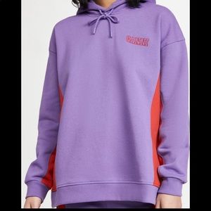NWT Ganni Women's Software Block Isoli Hooded Top - Deep Lavender, S/M
